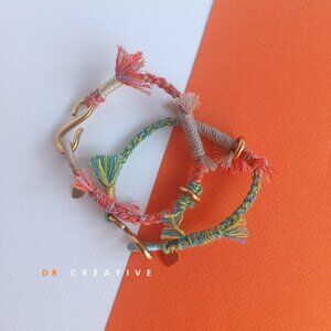 New hand woven  jewelry threads with stainless steel bracelet  2 color options